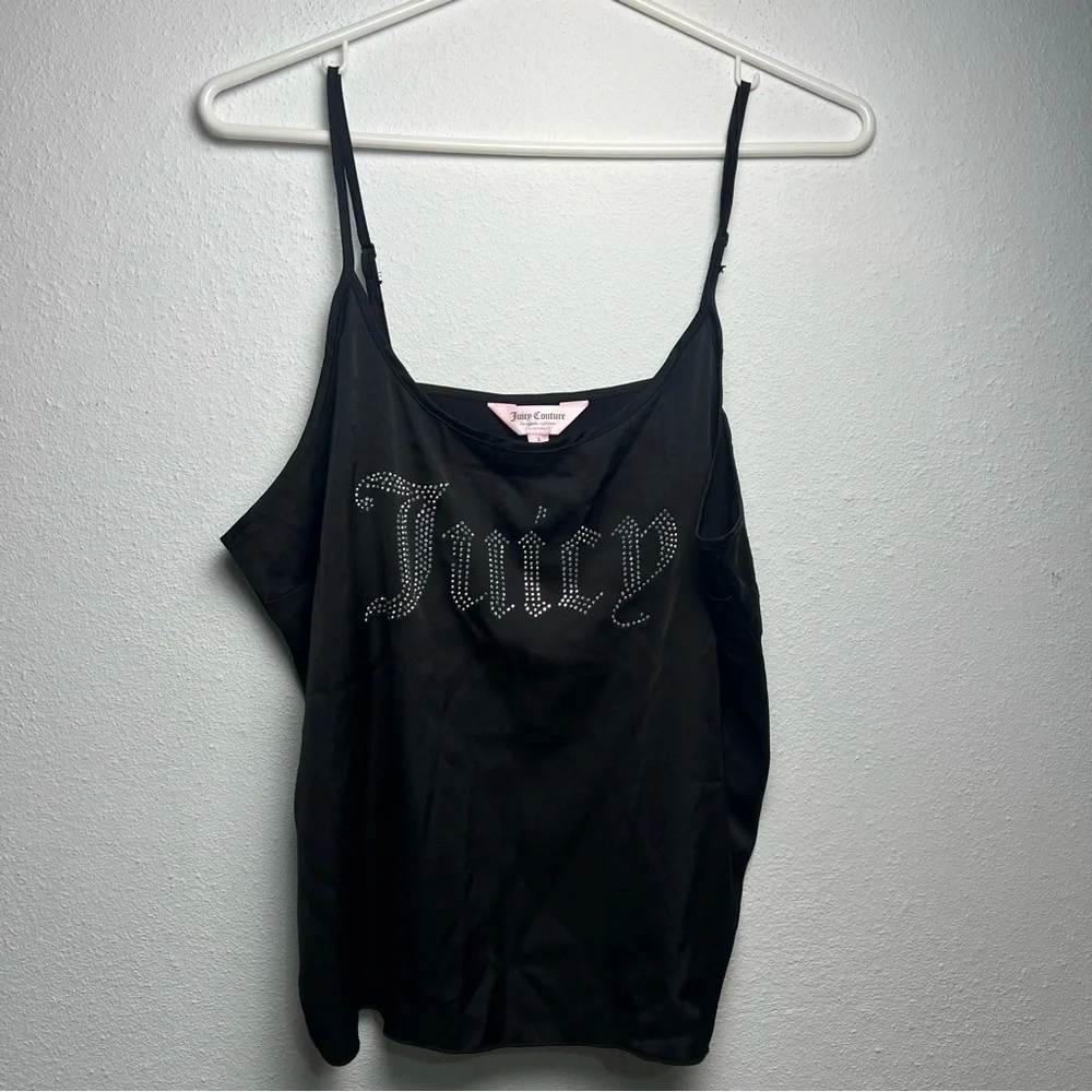 Juicy Couture Women Black Sleepwear Camisole Rhinestone 'Juicy' Logo Size Large - Picture 7 of 12